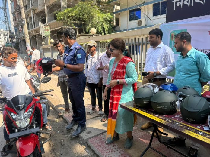 Free helmets distributed in Tangail